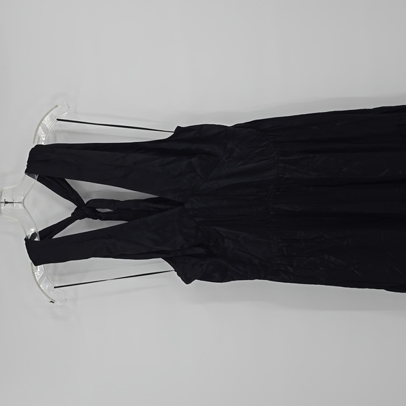Nordstrom Halter Black Tiered Silky Maxi Dress Women's Size XL - Picture 2 of 8